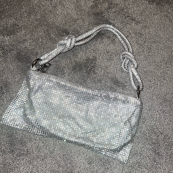 Mini Rhinestone Slouchy Shoulder Bag - Picture 3 of 6